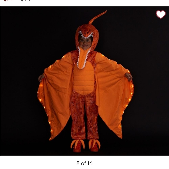 Kids Orange Dragon Costume